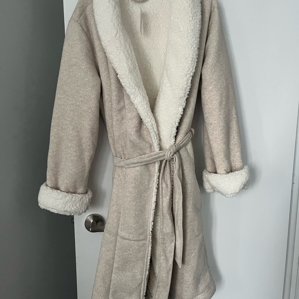 Joe Fresh Tan Teddy Jacket with Shawl Collar